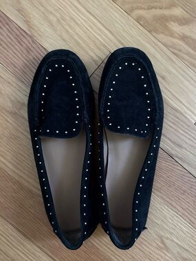 Calvin Klein Black Suede Studded Loafers